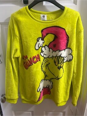NWT Grinch Green Fleece Sweatshirt Size Medium